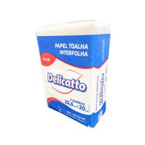 Papel Interfolha 100% celulose 22,5x20cm 2 dobras folha simples Delicatto Papel Interfolha 100% celulose 22,5x20cm 2 dobras folha simples Delicatto