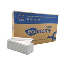Papel Interfolha 100% celulose 22x20,7cm 2 dobras folha simples Propel Economy com 2.000 folhas Papel Interfolha 100% celulose 22x20,7cm 2 dobras folha simples Propel Economy com 2.000 folhas