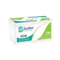 Papel Interfolha 100% celulose 22x23cm 3 dobras folha simples Santher com 2.400 folhas Papel Interfolha 100% celulose 22x23cm 3 dobras folha simples Santher com 2.400 folhas