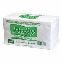 Papel interfolha 2 dobras celulose 22,5x21 baby c/1000 folhas