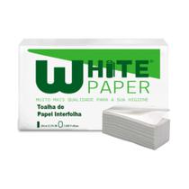 Papel Interfolha Branco 21x22cm 2 dobras folha simples White Paper com 1.000 folhas