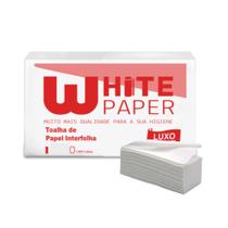 Papel Interfolha Luxo 22x21cm 2 dobras folha simples White Paper com 1.000 folhas
