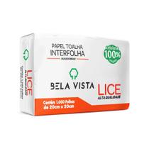 Papel interfolhado lice branco 20x20 com 1000 folhas