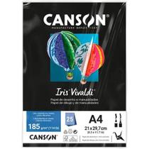 Papel Iris Vivaldi Preto A4 185g 25Folhas - Canson Papel Iris Vivaldi Preto A4 185g 25Folhas - Canson