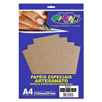 Papel Kraft 180g A4 Pardo Natural Rústico e Elegante Off Paper Pacote com 50 Folhas