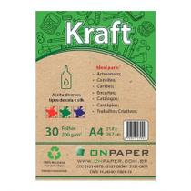 Papel Kraft A4 200g - 210x297 - com 30 folhas - On Paper
