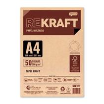 Papel Kraft A4 200g 50 folhas reciclado multiuso Jandaia