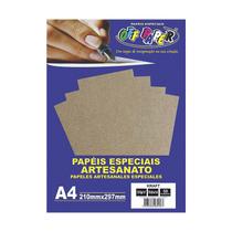 Papel Kraft A4 Natural 240g 50 Fls Off Paper Artesanato