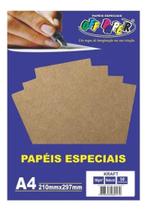 Papel Kraft Madeira 180Grs Natural C/50FLS Tamanho A4 - Off Paper