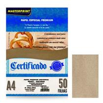 Papel Kraft Natural A4 180g 50 Folhas Marrom Ecológico Ideal para Certificado Convites Tags Envelopes Cartões