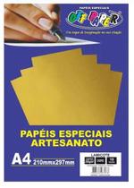 Papel Lamicote 250g 10 Folhas Off Paper - Ouro