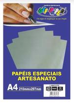 Papel Lamicote 250g 10 Folhas Off Paper - Prata