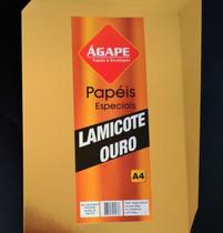 Papel Lamicote A4 210x297mm 250g/m² - 25 Folhas - Ágape - DOURADO
