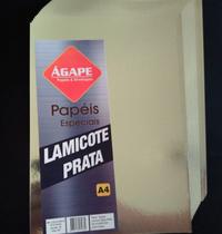 Papel Lamicote A4 210x297mm 250g/m² - 25 Folhas - Ágape - PRATA