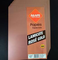 Papel Lamicote A4 210x297mm 250g/m² - 25 Folhas - Ágape - ROSE GOLD