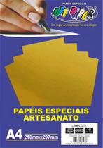 Papel Lamicote A4 250g 10 Folhas Off Paper Ouro Papel Lamicote A4 250g 10 Folhas Off Paper Ouro