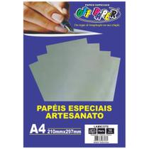 Papel Lamicote A4 250g Prata Off Paper - 10 Folhas
