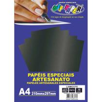 Papel Lamicote A4 250g Preto Off Paper - 10 Folhas