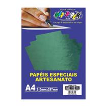 Papel Lamicote A4 250g Verde C/10 Folhas Off Paper