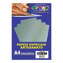 Papel Lamicote Prata A4 10 Folhas - Off Paper