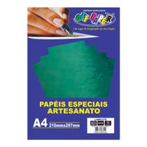 Papel Lamicote Verde A4 10 Folhas - Off Paper