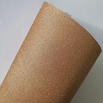 Papel Laminada 30x30cm 180 gramas Glitter Rose Gold Lamicote - 5 Folhas - Metallik