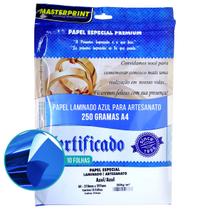 Papel Laminado Azul A4 250g para Artesanato Decorações Enfeites Lembrancinhas Pacote com 10 Folhas Masterprint Papel Laminado Azul A4 250g para Artesanato Decorações Enfeites Lembrancinhas Pacote com 10 Folhas Masterprint
