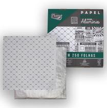 Papel laminado c/aluminio 38x38 cx c/250 und pluma