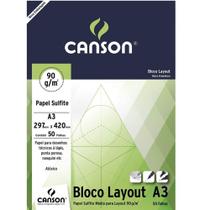 Papel Layout A3 Liso 90G/M2 Bloco - Canson