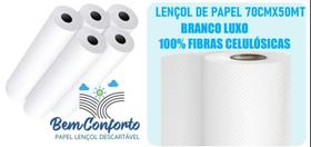 Papel lençol 100% celulose 50cmx50 metros saude bem conforto