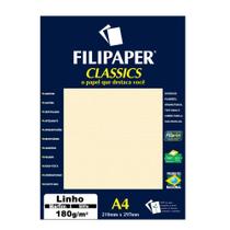 Papel Linho A4 Filipaper Classics 180g 50 Folhas Marfim