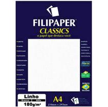 Papel Linho Branco A4 210x297mm 180g/m² Filipaper 50 Folhas Papel Linho Branco A4 210x297mm 180g/m² Filipaper 50 Folhas