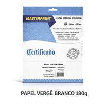 Papel Linho Texturizado A4 180g Fosco 50 Folhas Masterprint Branco