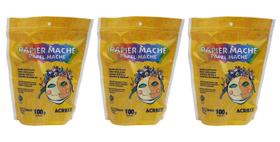 Papel Mache 100g Acrilex - Massa Para Modelagem - Cx C/ 3un