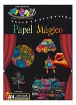 Papel Magico Preto / Colorido Para Fazer Desenhos Pacote Unidade