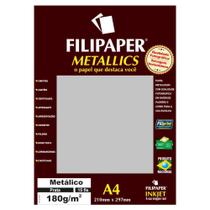 Papel Metálico A4 Filipaper Metallics 180g 15 Folhas Prata Papel Metálico A4 Filipaper Metallics 180g 15 Folhas Prata