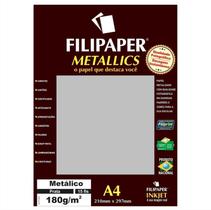 Papel Metálico Prata A4 Filipaper Metallics 180g 15 Folhas