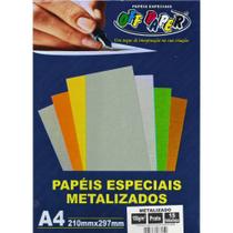 Papel Metalizado A4 150 Gramas c/ 15 Folhas - Off Paper - PRATA Papel Metalizado A4 150 Gramas c/ 15 Folhas - Off Paper - PRATA