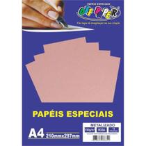 Papel Metalizado A4 150g 15 Folhas Off Paper Rosa