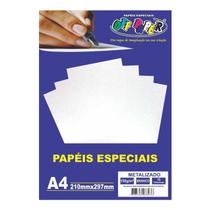 Papel Metalizado A4 Branco 150g Pct. C/15 Folhas Off Paper