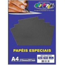 Papel Metalizado A4 Preto 150g - Off Paper - Offpaper