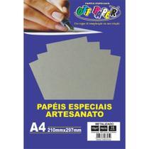 Papel Metalizado Prata 150g Com 15 Folhas Off Paper