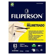 Papel Milimetrado A4 63g Bloco Com 50 Folhas Filiperson