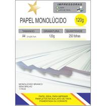 Papel Monolúcido Branco 120g A4 Pacote Com 250 Folhas 1 Face