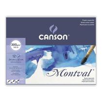 Papel Montval Aquarela Grão Fino Bloco 12 folhas 24x32 300g - Canson Papel Montval Aquarela Grão Fino Bloco 12 folhas 24x32 300g - Canson
