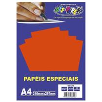 Papel Neon 20 fls 180 gramas Laranja Off Paper