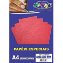 Papel Off Paper Espec A4 Metalizado Vermelho 150Gr C/15Fl