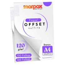 Papel Offset 120g A4 210x297mm Branco Marpax 200 fls