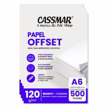 Papel Offset 120g A6 105X148mm Cor Branco 500fls Papel Offset 120g A6 105X148mm Cor Branco 500fls
