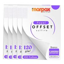 Papel Offset 120g Universitário 180x260mm Branco Marpax 500f